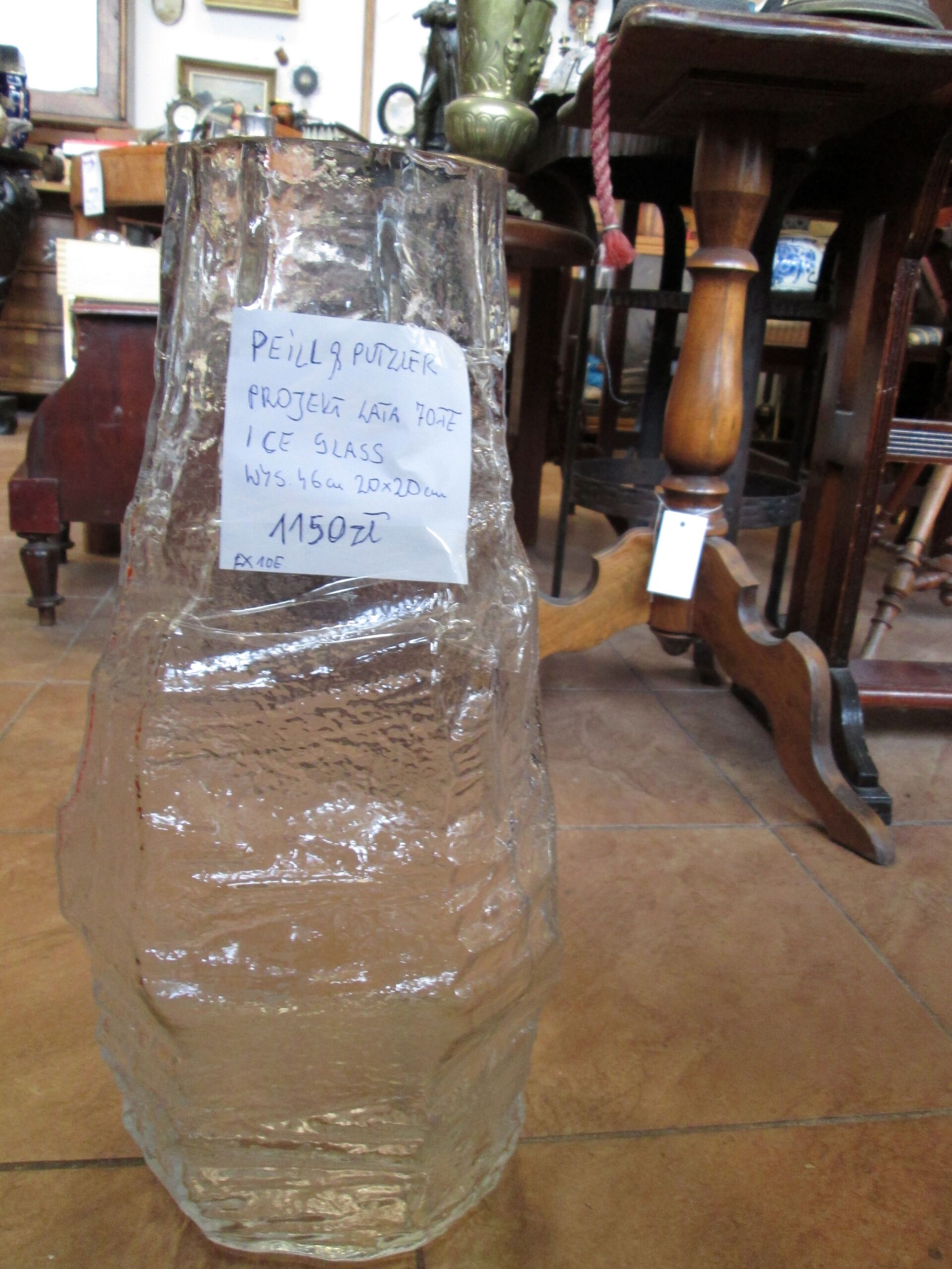 Ogromny wazon z lat 70-tych.Ice Glass. - obrazek 3