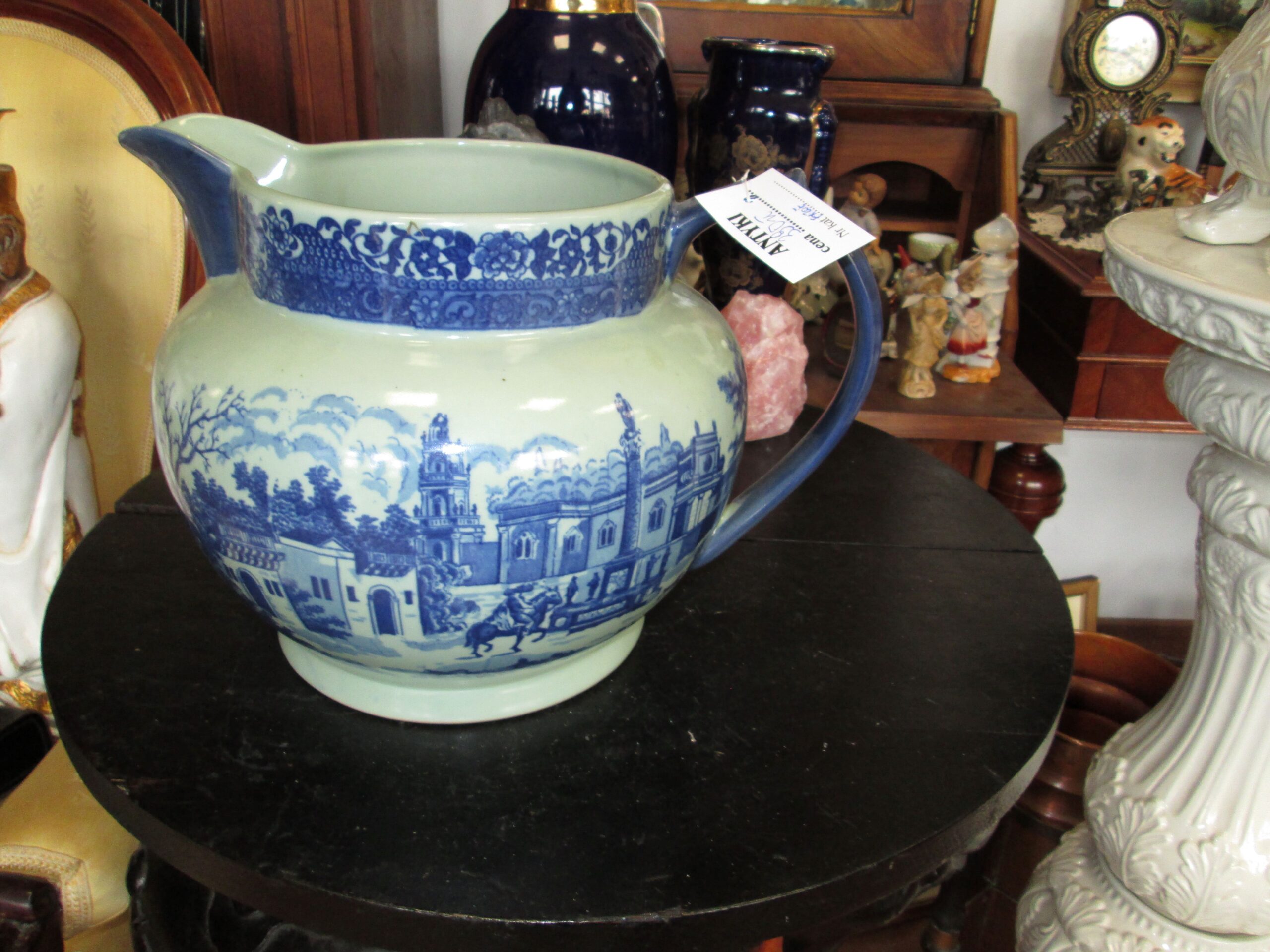 Porcelanowy dzban do wody. Flow Blue.